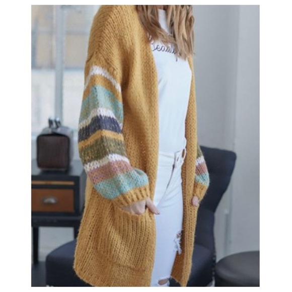 40 Boho Long Body Knit Open Cardigan - Picture 3 of 3